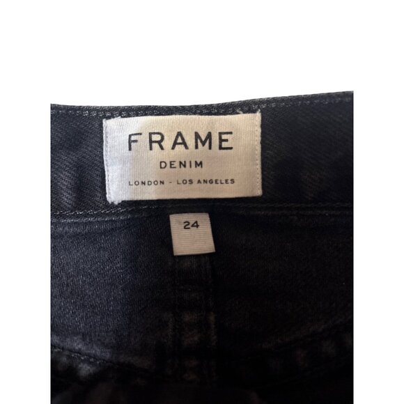 Black Frame 24 Denim Studded Mini Skirt With Raw Hem - Picture 3 of 4